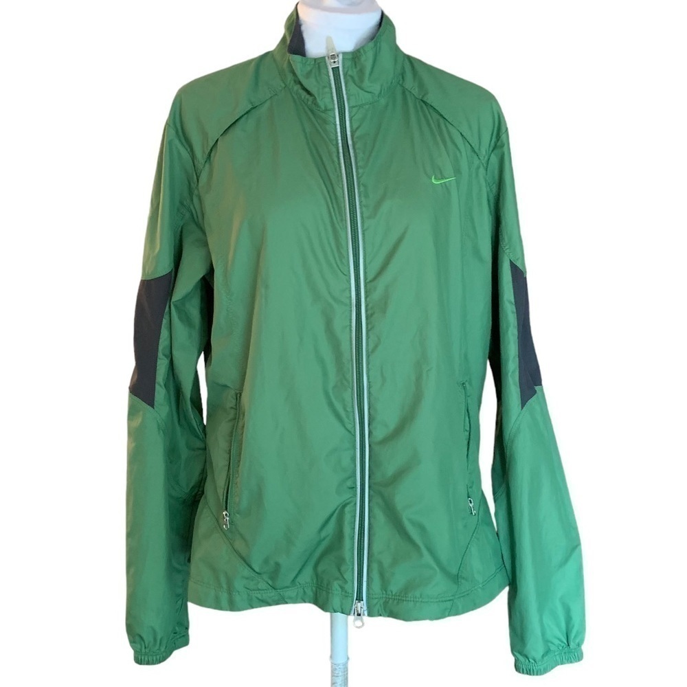 Nike Girls Fitted Vented Green Windbreaker Sz 10/12